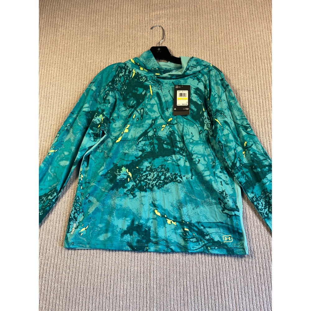 Under Armour Hoodie Womens M Iso-Chill Shorebreak HDY Teal Graphic NEW